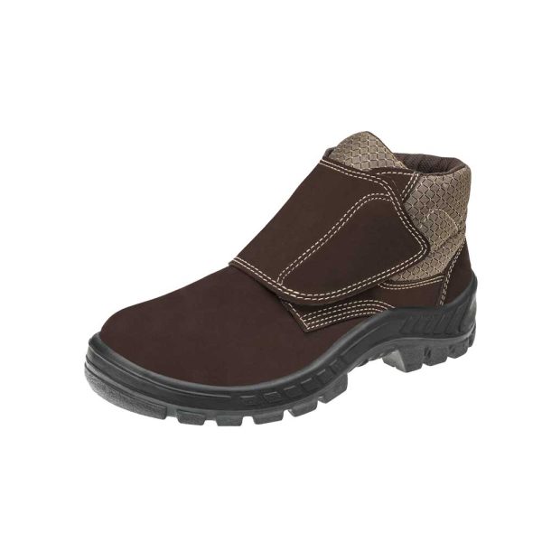 Botina Trekking Nobuck 50B26 Velcro Marrom Biqueira de Polipropileno - Image 2