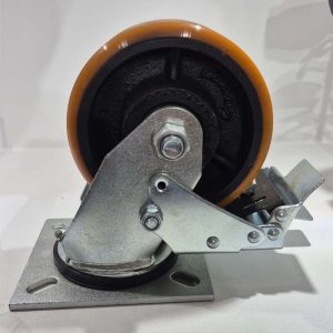 Rodízio Giratório com Freio PU Ferro 3” GLPF 312 PF.FP: Robustez e Silêncio para Cargas Médias