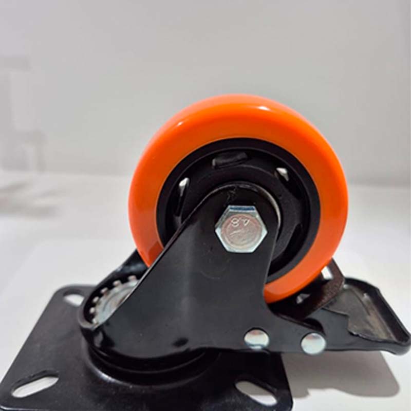 Rodízio Laranja com Placa Giratória e Freio GLPB 312 BPA.E: Mobilidade com Segurança e Controle