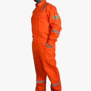 Macacão Padrão Petrobras RF Risco 2 Laranja | NR10 e Proteção Anti-Chama